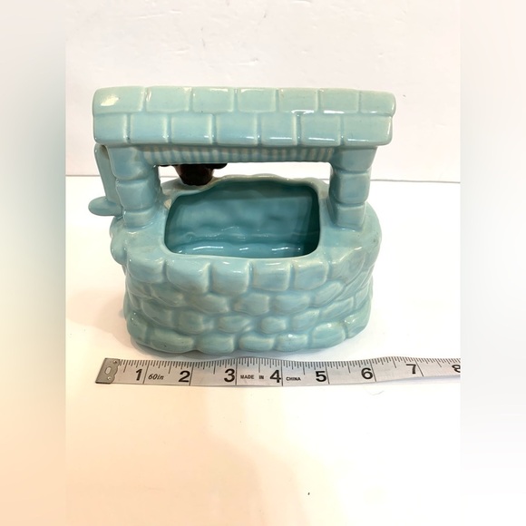 Blue Wishing Well with Elf Pixie Planter Vintage - Picture 3 of 7